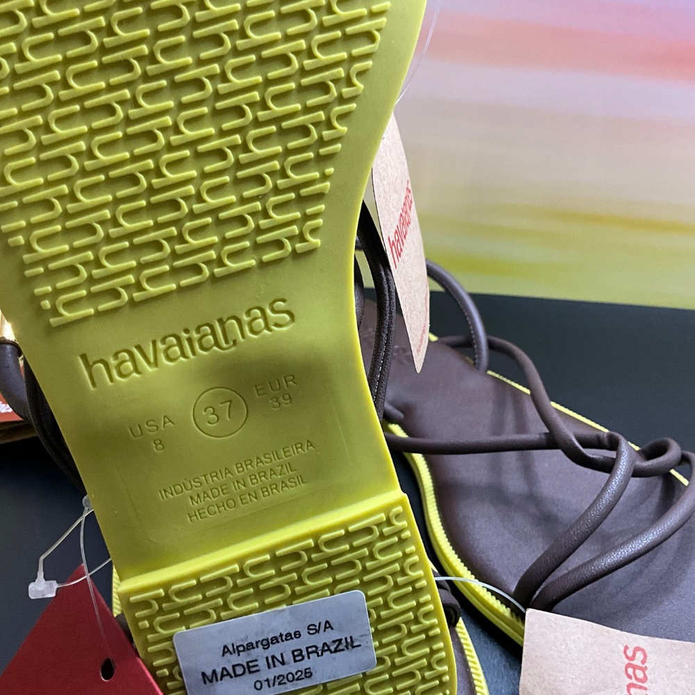 Havaianas Una Manga in Dark Brown Colorway. NWT. US Women’s 8/Men’s 6.5/EUR 39 - Picture 2 of 7